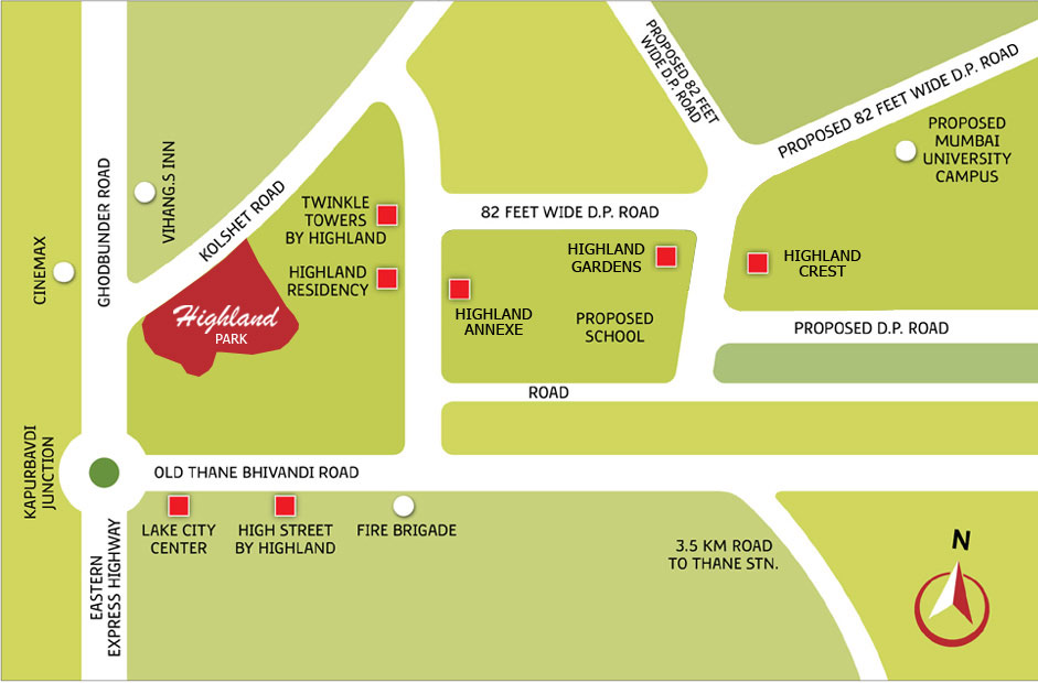 Siddhi Highland Park Location Map