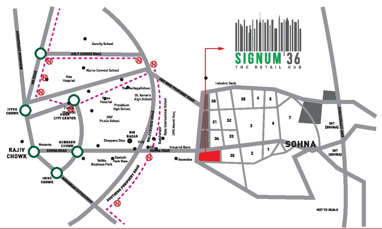 Signature Global Signum 36 Location Map