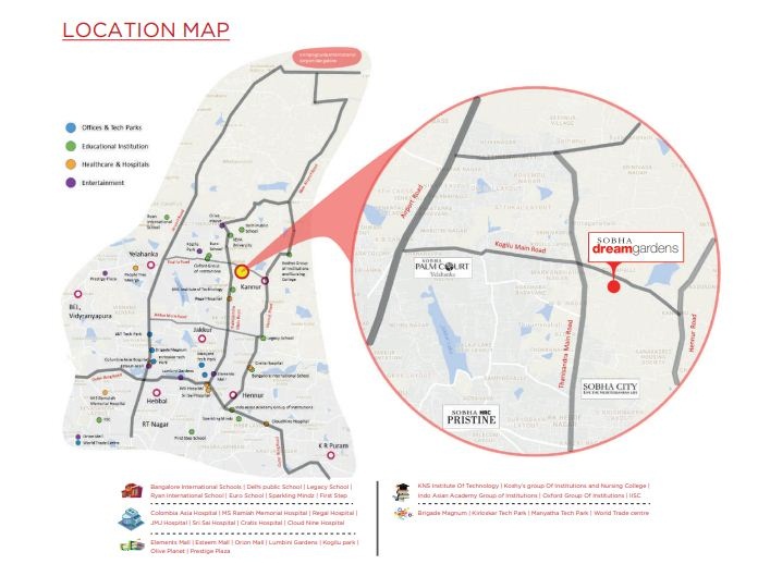 Sobha Dream Gardens Location Map