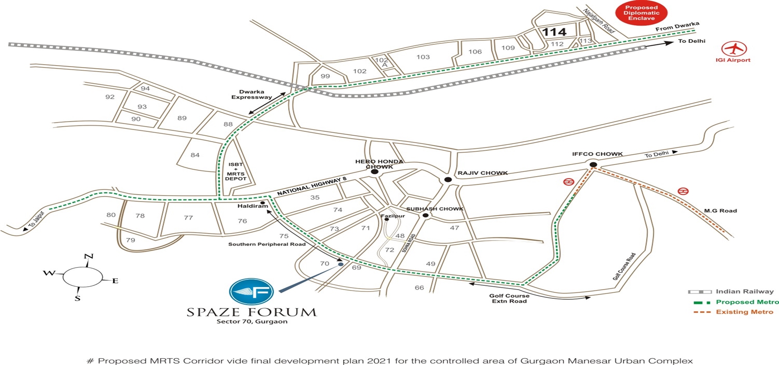 Spaze Forum Location Map