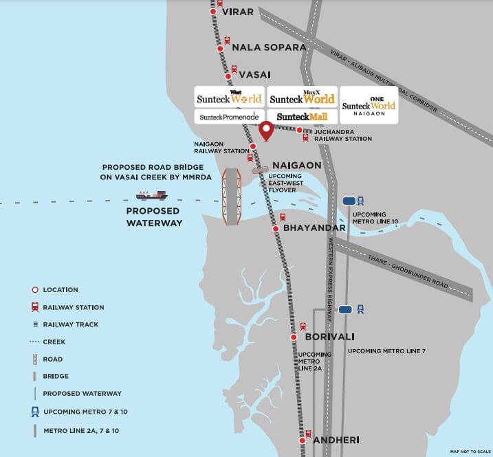 Sunteck Oneworld Location Map