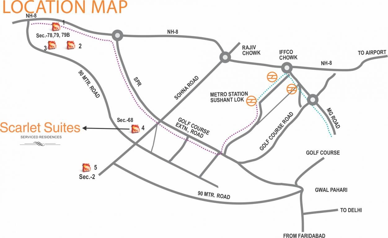 Supertech Scarlet Suites Location Map