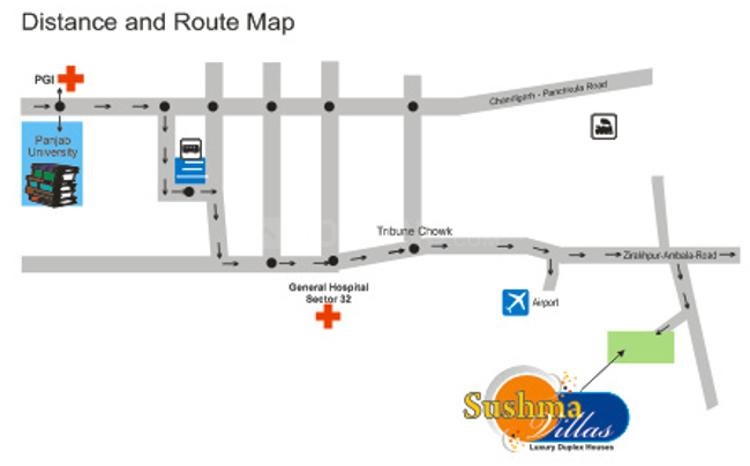 Sushma Villas Location Map