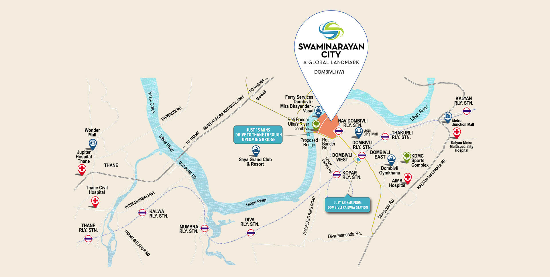 Swaminarayan City Location Map