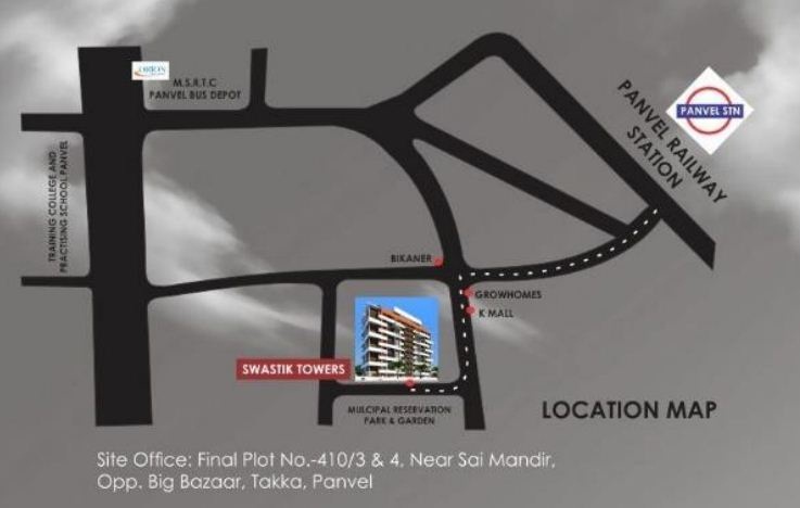 Swastik Towers Location Map