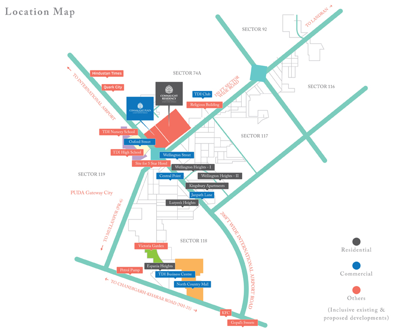 Tdi Connaught Residency Location Map