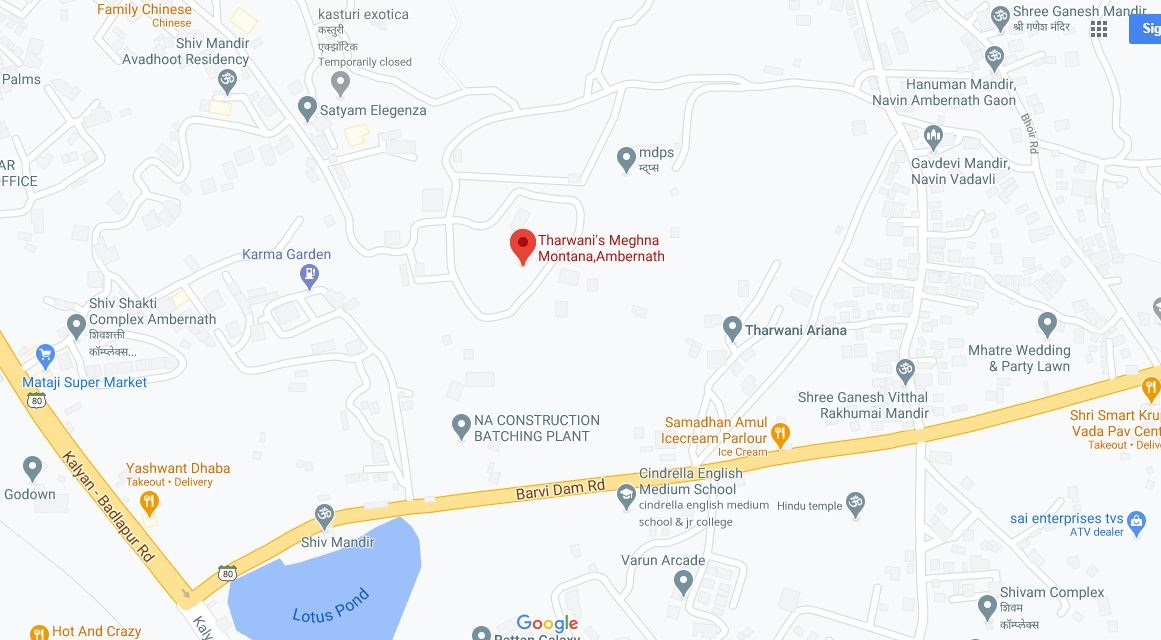 Tharwani Meghna Montana Location Map