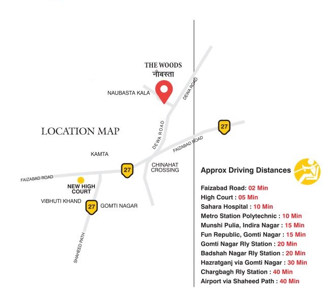 The Woods Naubasta Location Map