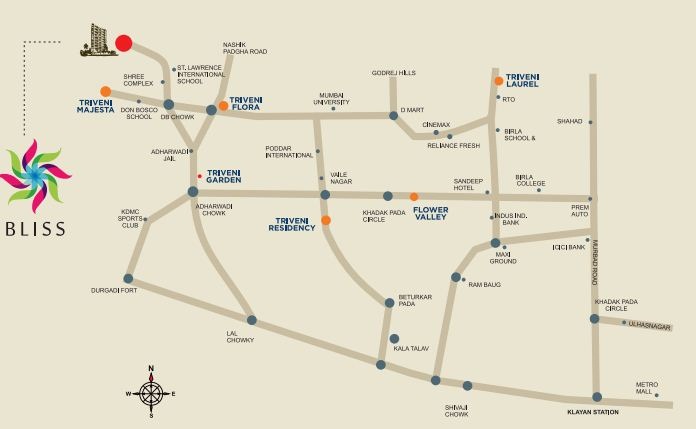 Triveni Ultima Bliss Location Map