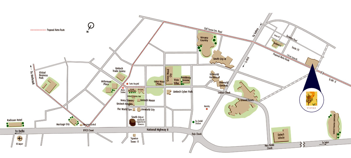 Unitech Ivory Tower Location Map