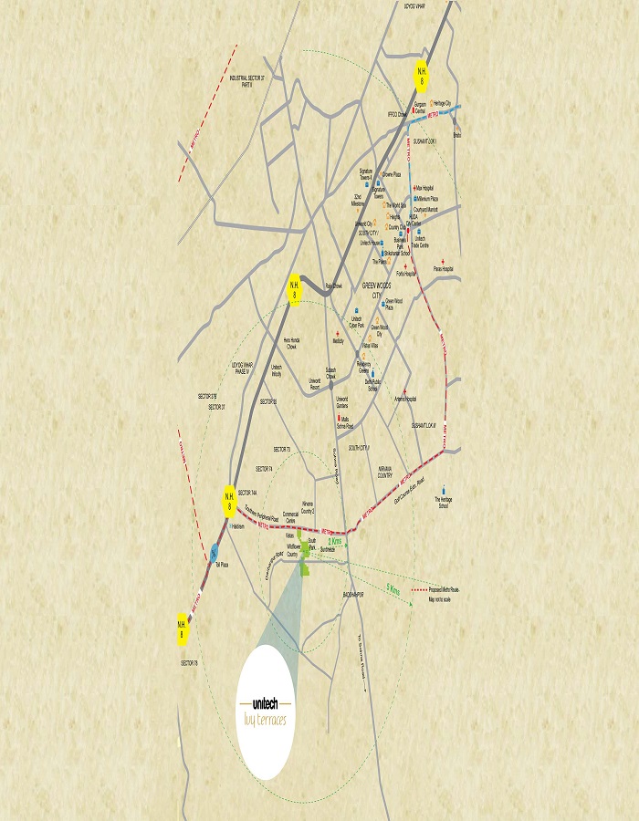 Unitech Ivy Terraces Location Map