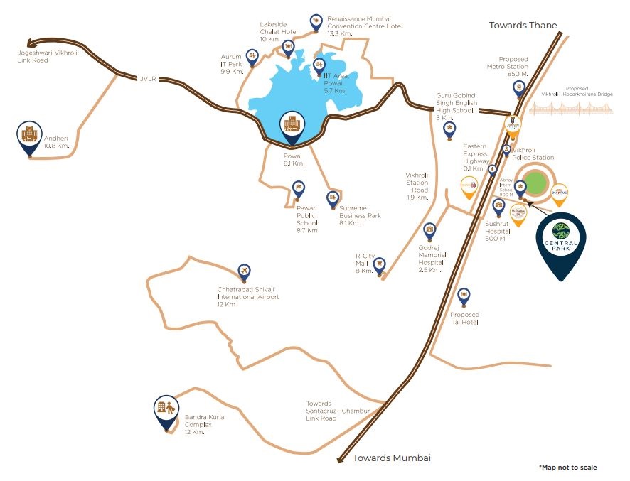 Vaibhavlaxmi Central Park Location Map