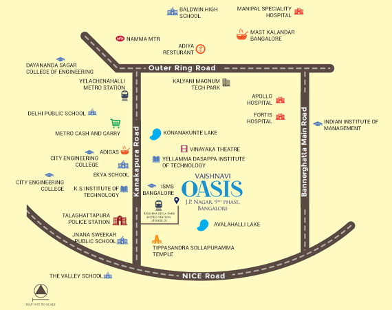 Vaishnavi Oasis Location Map