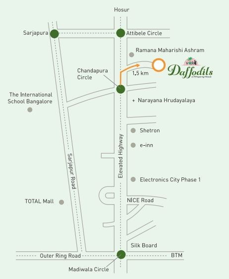 Vakil Daffodils Location Map