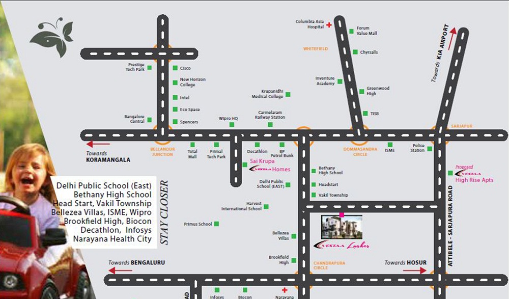 Vestaa Lushes Location Map