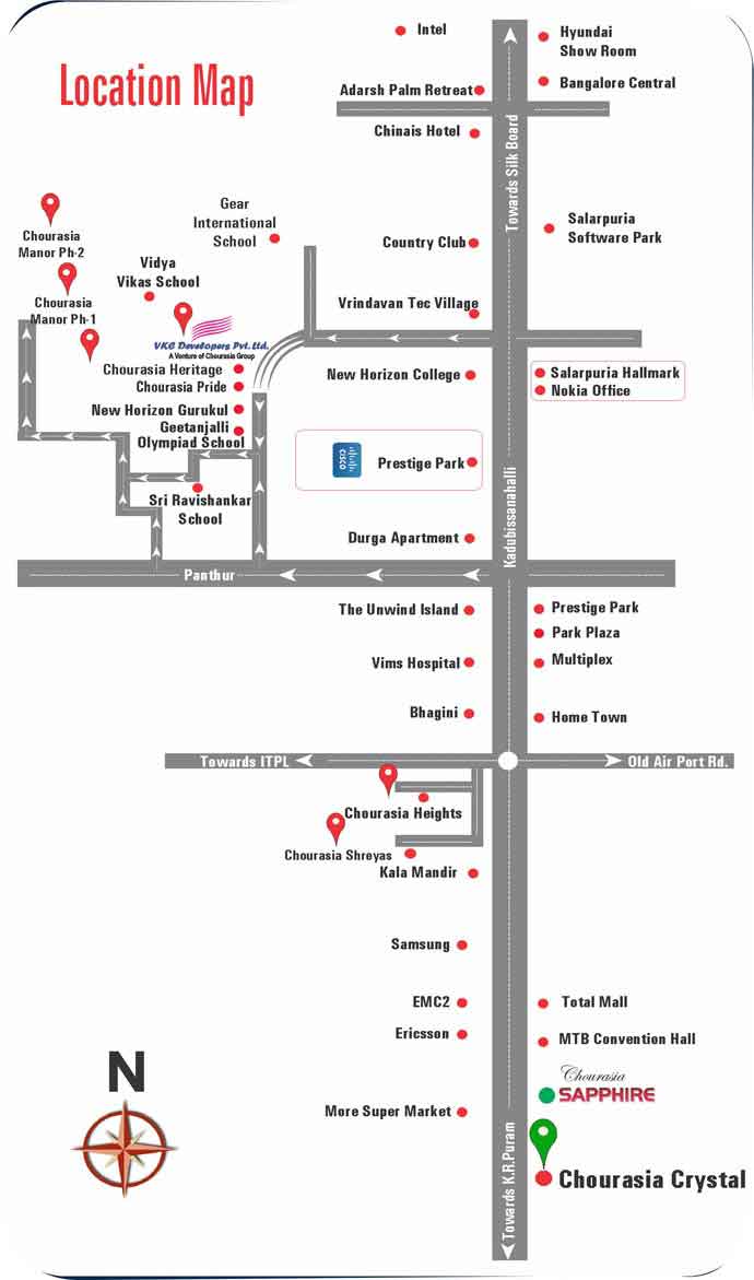 Vkc Chourasia Crystal Location Map