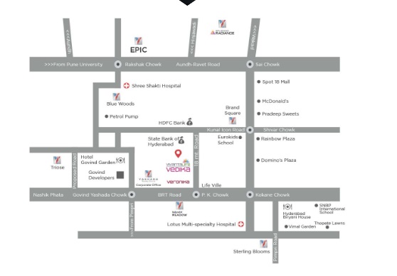 Yashada Vivanta Life Vedika Location Map