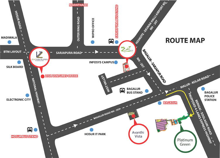 Ziva Platinum Green Location Map